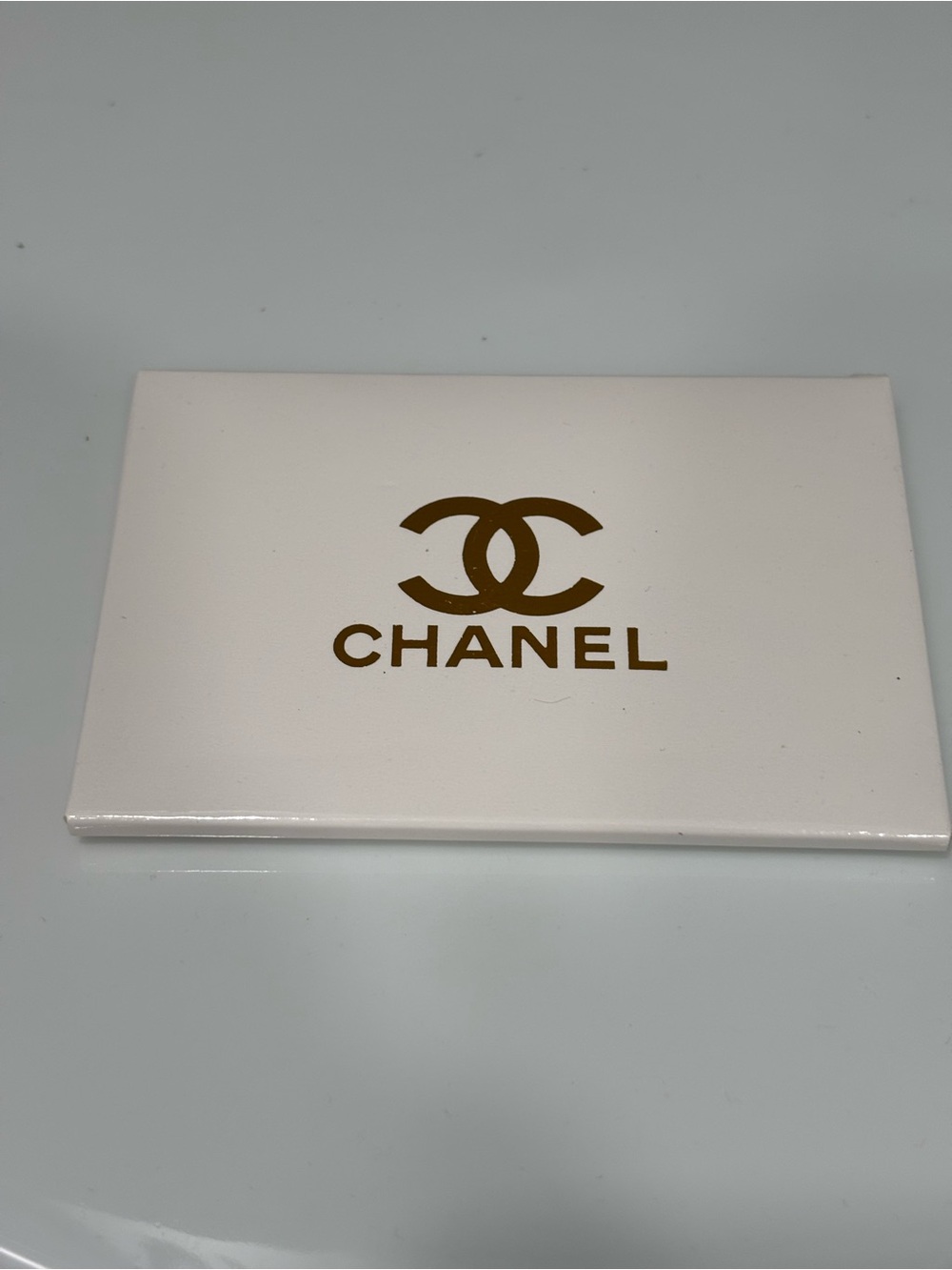 CHANEL Black Embossed Leather Mirror/ Card Holder